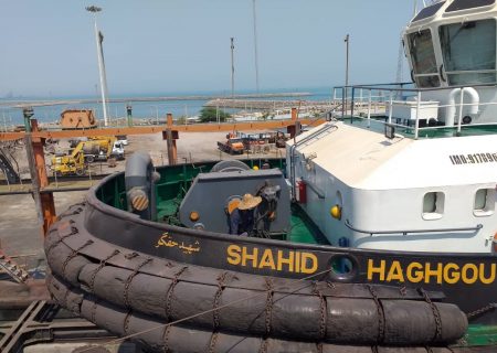 الحاق یدکش پر قدرت شهید حقگو پس از تعمیرات اساسی وزیر آبی به چرخه خدمات حمل و نقل دریایی