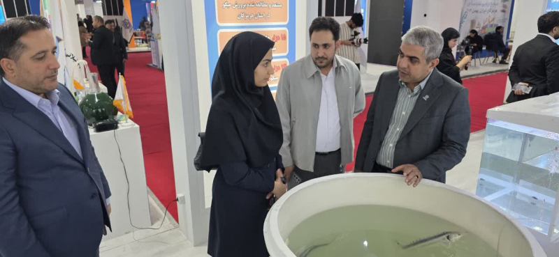 بازدید مدیرکل امور اقتصادی استانداری هرمزگان از غرفه شیلات هرمزگان در نمایشگاه صنایع دریایی