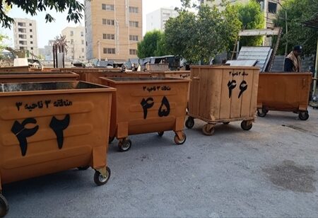 بازسازی ۱۲۰ سطل زباله در ناحیه سه منطقه سه از ابتدای سال ۱۴۰۵
