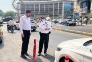 گشت مشترک پلیس راهور و بازرسی سازمان حمل‌ونقل بارو مسافر در بلوار امام حسین(ع) و ایستگاه هوایی